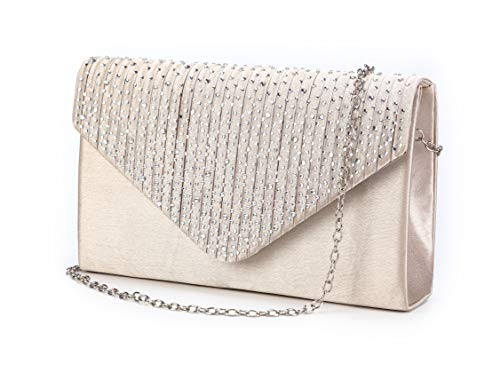 Nodykka börsen und Handtaschen Umschlag Abend Clutch Crossbody Taschen Klassische Hochzeit Party Schultertasche für Frauen, Orange (aprikose), EinheitsgröÃŸe von Nodykka