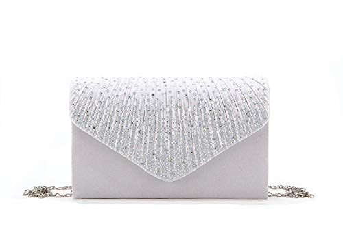 Nodykka börsen und Handtaschen Umschlag Abend Clutch Crossbody Taschen Klassische Hochzeit Party Schultertasche für Frauen, Wei� (weiÃŸ), EinheitsgröÃŸe von Nodykka