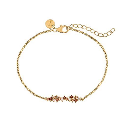 NOELANI Armband 925 Sterling Silber Damen Armschmuck, mit Zirkonia synth., 16+3 cm, Gold, Kommt in Schmuck Geschenk Box, 2034670 von NOELANI