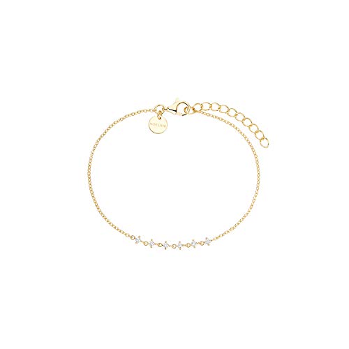 Noelani Damen Armband vergoldet aus 925er Sterling Silber mit synthetischen Zirkonia (16 + 3 cm), Gold, Kommt in Schmuck Geschenk Box, 2031574 von Noelani