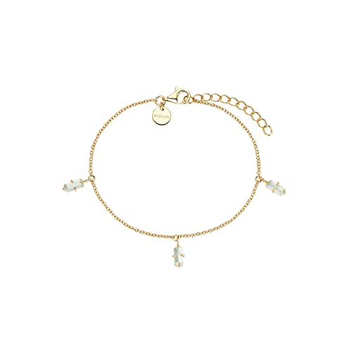 Noelani Armband 925 Sterling Silber Damen Armschmuck, mit Glas, 16+3 cm, Gold, Kommt in Schmuck Geschenk Box, 2031710 von Noelani