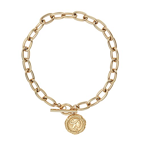 Noelani Damen Armband vergoldet aus 925er Sterling Silber mit Münze (19 cm), Gold, Münze, Kommt in Schmuck Geschenk Box, 2030644 von Noelani