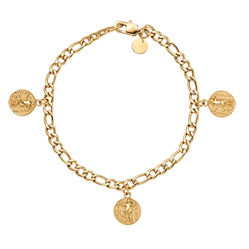 Noelani Armband Edelstahl Damen Armschmuck, 18 cm, Gold, Münze, Kommt in Schmuck Geschenk Box, 2030650 von Noelani