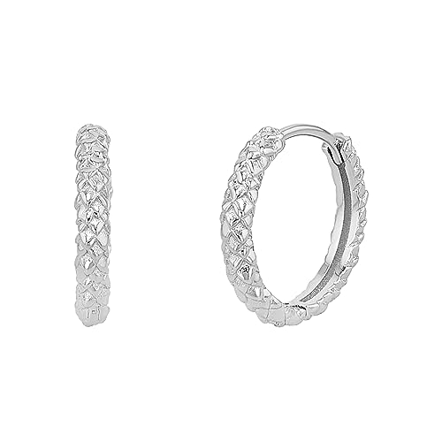 NOELANI Creolen 925 Sterling Silber Damen Ohrschmuck, 1,4 cm, Silber, Kommt in Schmuck Geschenk Box, 2036970 von NOELANI