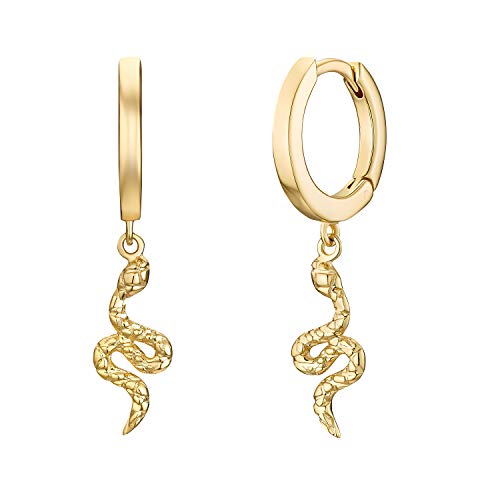 NOELANI Creolen 925 Sterling Silber Damen Ohrschmuck, 2,5 cm, Gold, Schlange, Kommt in Schmuck Geschenk Box, 2031583 von NOELANI