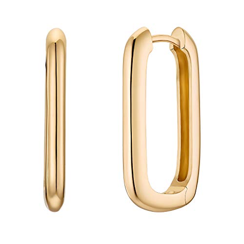 NOELANI Creolen 925 Sterling Silber Damen Ohrschmuck, 2,6 cm, Gold, Kommt in Schmuck Geschenk Box, 2031607 von NOELANI