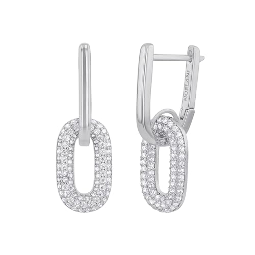 NOELANI Creolen 925 Sterling Silber Damen Ohrschmuck, mit Zirkonia synth., 2,7 cm, Silber, Kommt in Schmuck Geschenk Box, von NOELANI