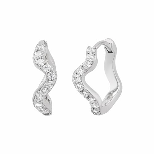 NOELANI Creolen 925 Sterling Silber Damen Ohrschmuck, mit Zirkonia synth., 1,5 cm, Gold, Kommt in Schmuck Geschenk Box, 2037870 von NOELANI