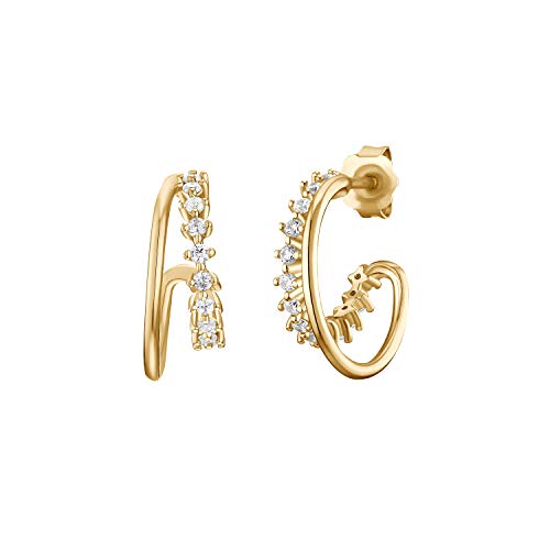 NOELANI Creolen 925 Sterling Silber Damen Ohrschmuck, mit Zirkonia synth., 1,6 cm, Gold, Kommt in Schmuck Geschenk Box, 2031568 NOELANI Creolen 925 Sterling Silber Damen Ohrschmuck, mit Zirkonia synth., 1,6 cm, Gold, Kommt in Schmuck Geschenk Box, 2031568 von NOELANI