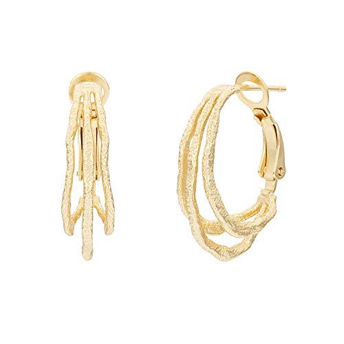 NOELANI Creolen 925 Sterling Silber Damen Ohrschmuck, 2,7 cm, Gold, Kommt in Schmuck Geschenk Box, 2030090 von NOELANI