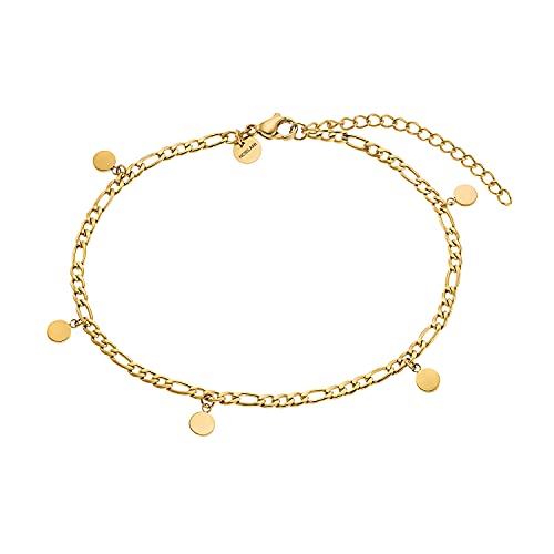 Noelani Fußkette Edelstahl Damen Sommerschmuck, 22+5 cm, Gold, Coin, Kommt in Schmuck Geschenk Box, 2032152 von Noelani