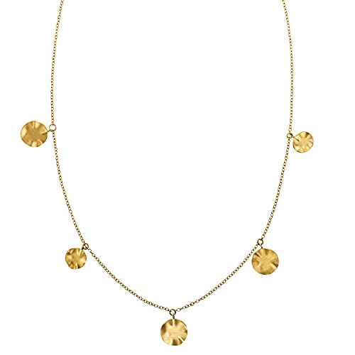 NOELANI Kette mit Anhänger Edelstahl Damen Halsschmuck, 40+5 cm, Gold, Kommt in Schmuck Geschenk Box, 2032738 von NOELANI