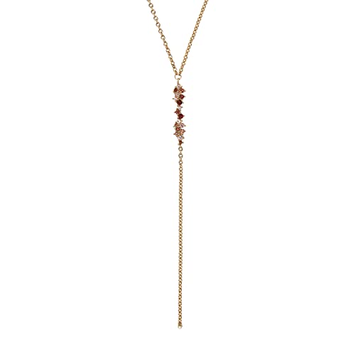 Noelani Y-Collier 925 Sterling Silber Damen Halsschmuck, mit Zirkonia synth., 40+5 cm, Gold, Kommt in Schmuck Geschenk Box, 2034669 von Noelani