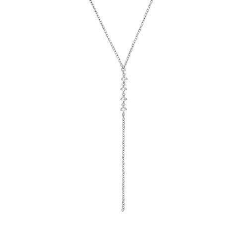 Noelani Y-Kette 925 Sterling Silber Damen Halsschmuck, mit Zirkonia synth., 40+5 cm, Silber, Kommt in Schmuck Geschenk Box, 2031572 von Noelani