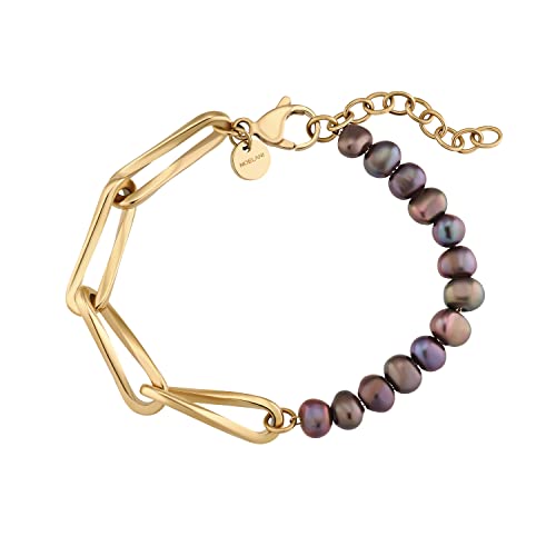 Noelani Armband Edelstahl Damen Armschmuck, mit Süßwasserzuchtperle, 17+3 cm, Gold, Kommt in Schmuck Geschenk Box, 2034644 von Noelani