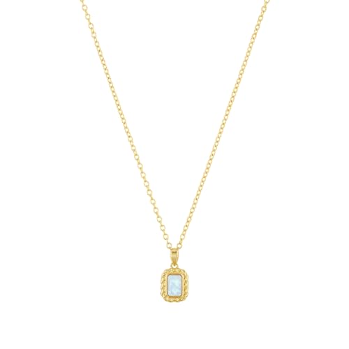 NOELANI Halskette 925 Sterling Silber Damen Halsschmuck, mit Schmuckstein synth., 40+5 cm, Blau, nein, Kommt in Schmuck Geschenk Box, 2037905 von NOELANI