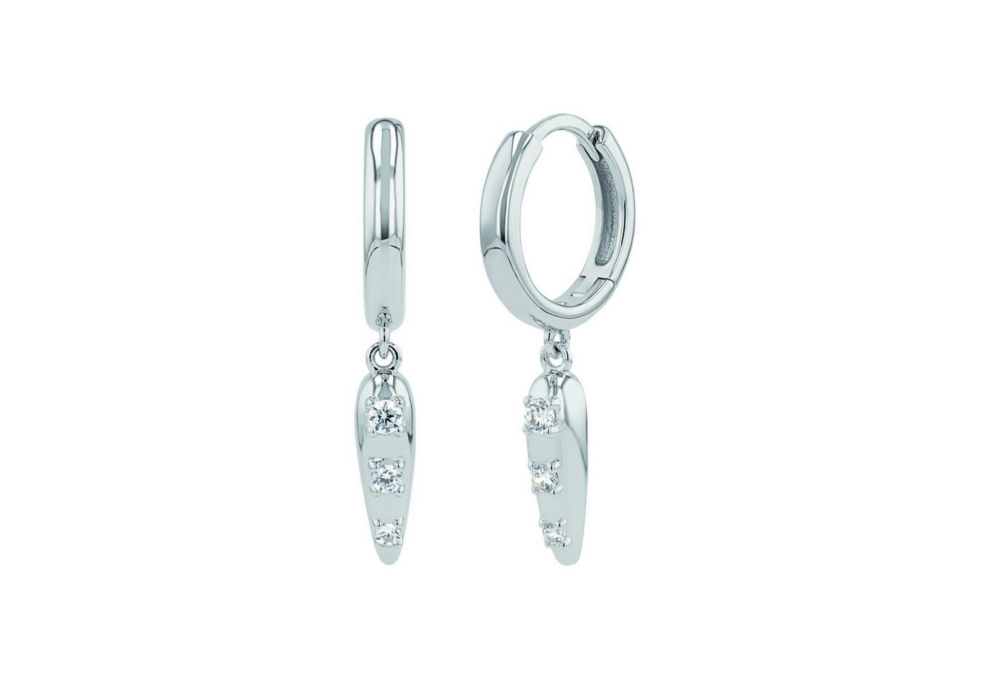 Noelani Paar Creolen Noelani Creolen für Damen, Silber 925, Zirkonia (Charm Creole, 2-tlg) von Noelani