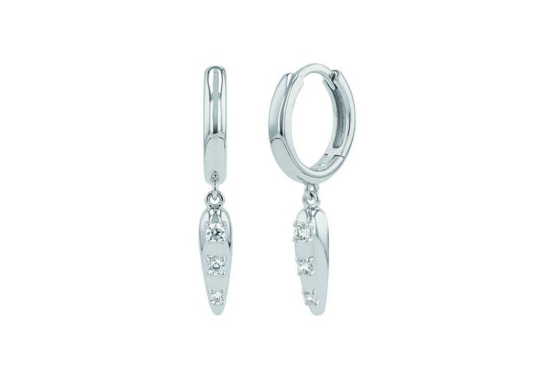 Noelani Paar Creolen Noelani Creolen für Damen, Silber 925, Zirkonia (Charm Creole, 2-tlg) von Noelani