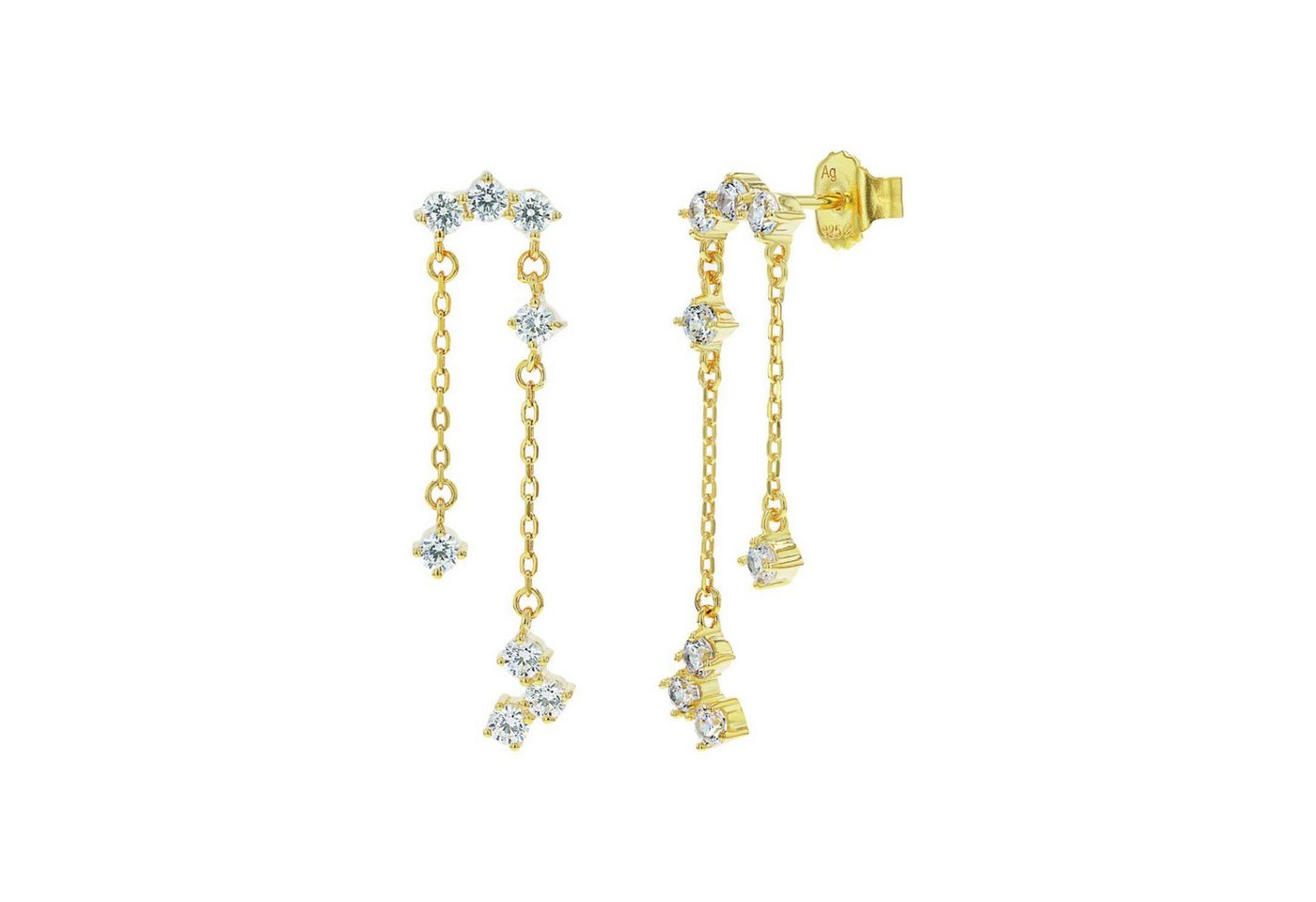 Noelani Paar Ohrhänger Noelani Ohrhänger für Damen, Silber 925, Zirkonia (Ohrhänger, 4-tlg) von Noelani