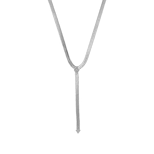 Noelani Y-Collier Edelstahl Damen Halsschmuck, mit Preciosa, 40+5 cm, Silber, Kommt in Schmuck Geschenk Box, 2036933 von Noelani