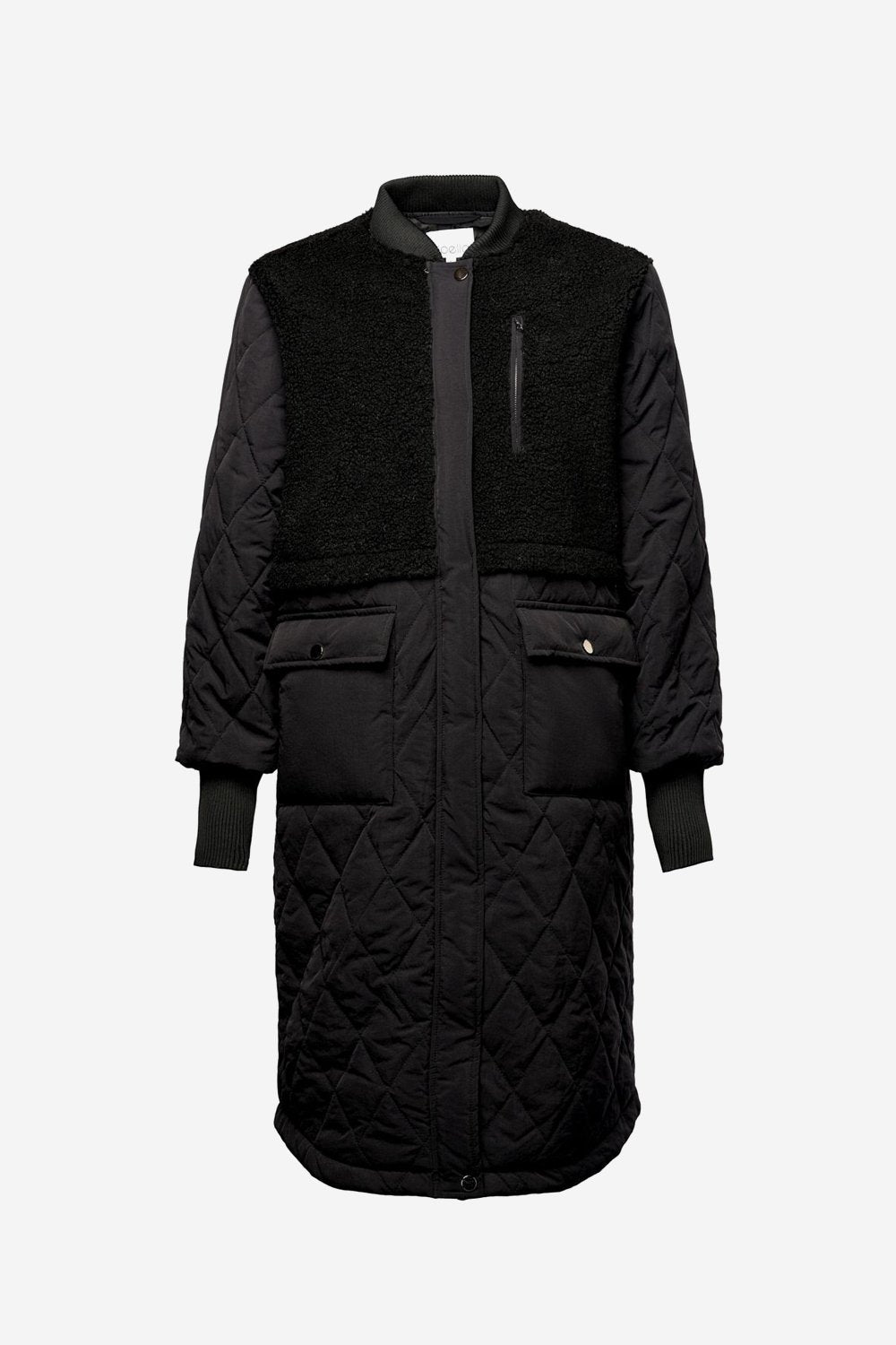 Etta Pile Coat Solid Black Etta Pile Coat Solid Black von Noella