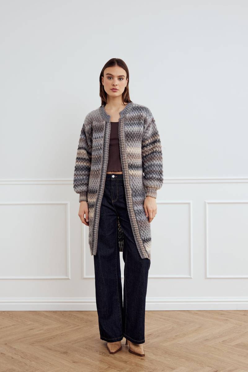Gio Knit Cardigan Light Grey Mix von Noella
