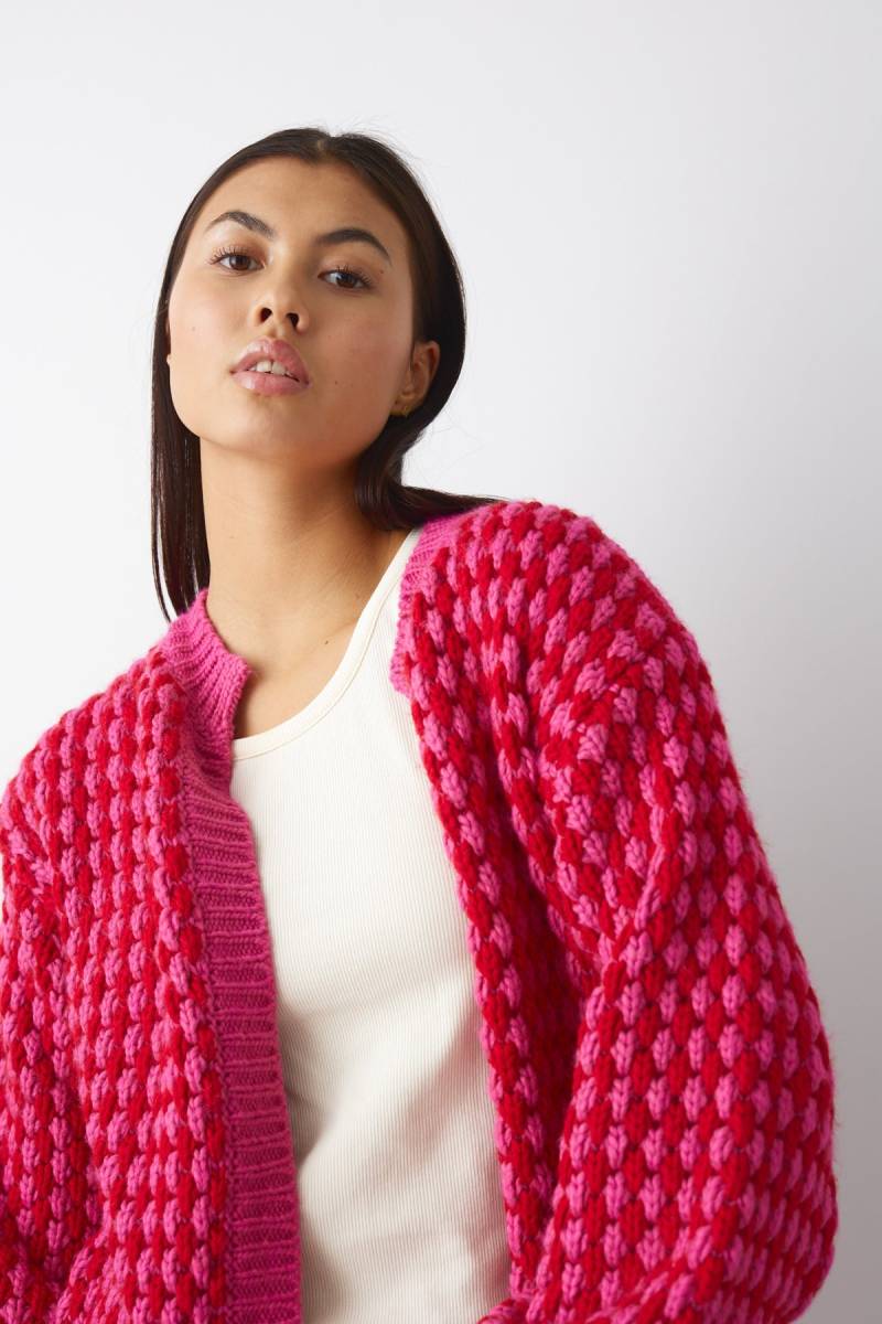 Gio Knit Cardigan Pink Red Mix von Noella