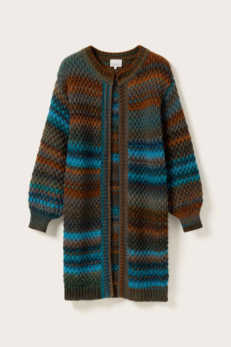 Gio Knit Cardigan Turquoise Brown Mix von Noella
