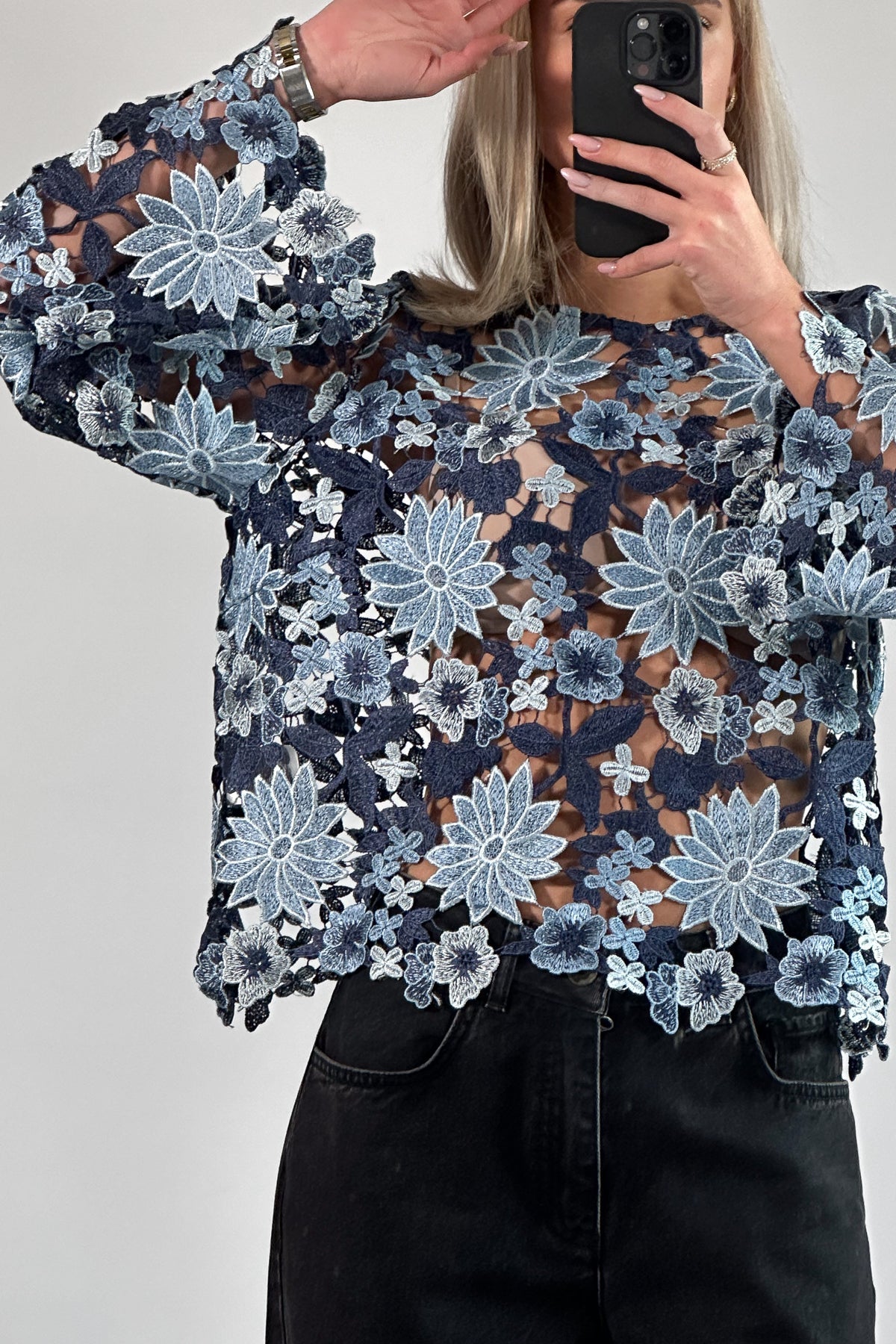 Kezzie Blouse Dark blue mix von Noella