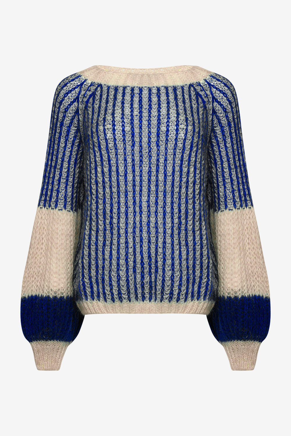 Liana Knit Sweater Cream/Cobalt Blue von Noella