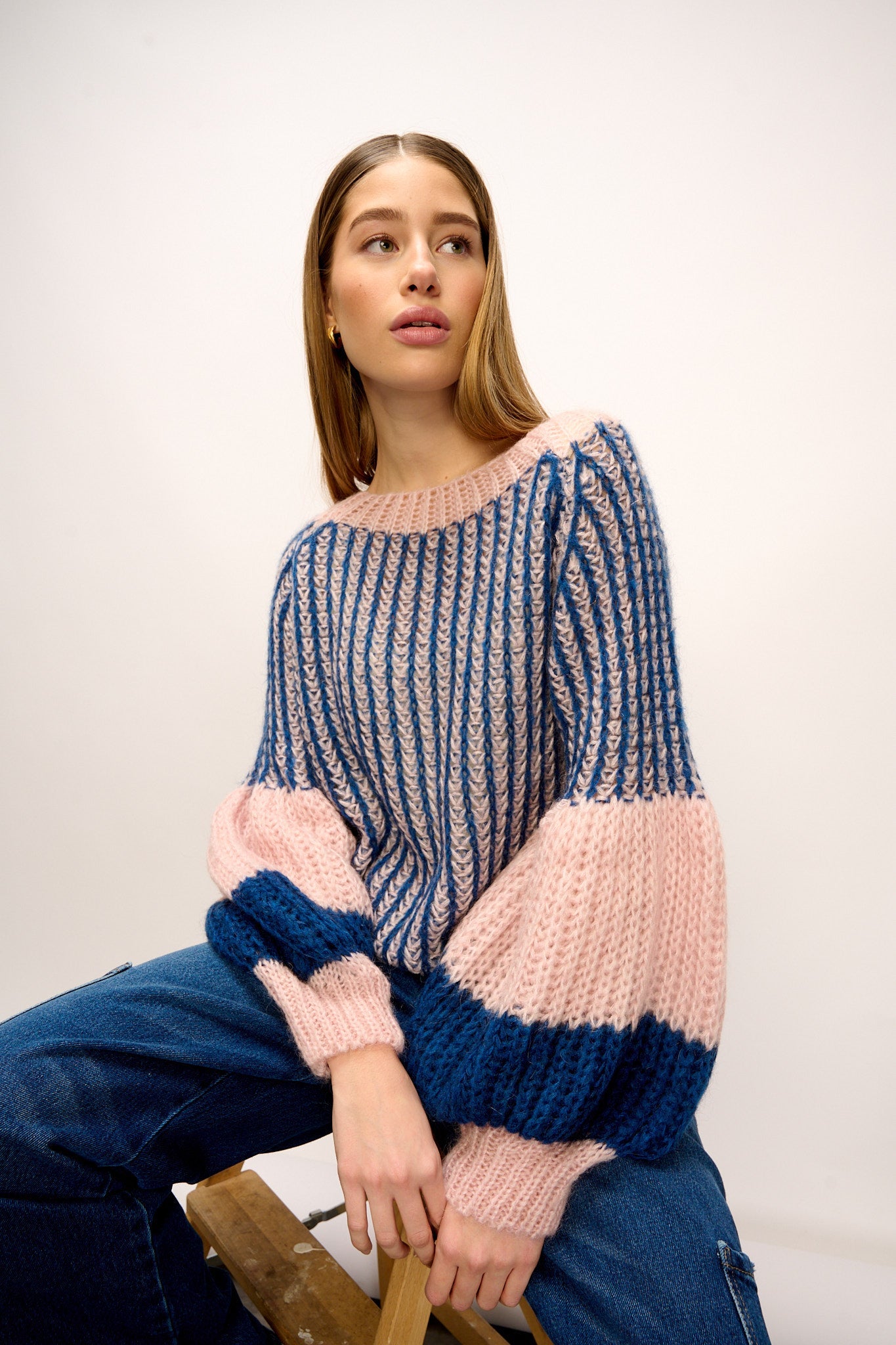 Liana Knit Sweater Rose/Navy von Noella