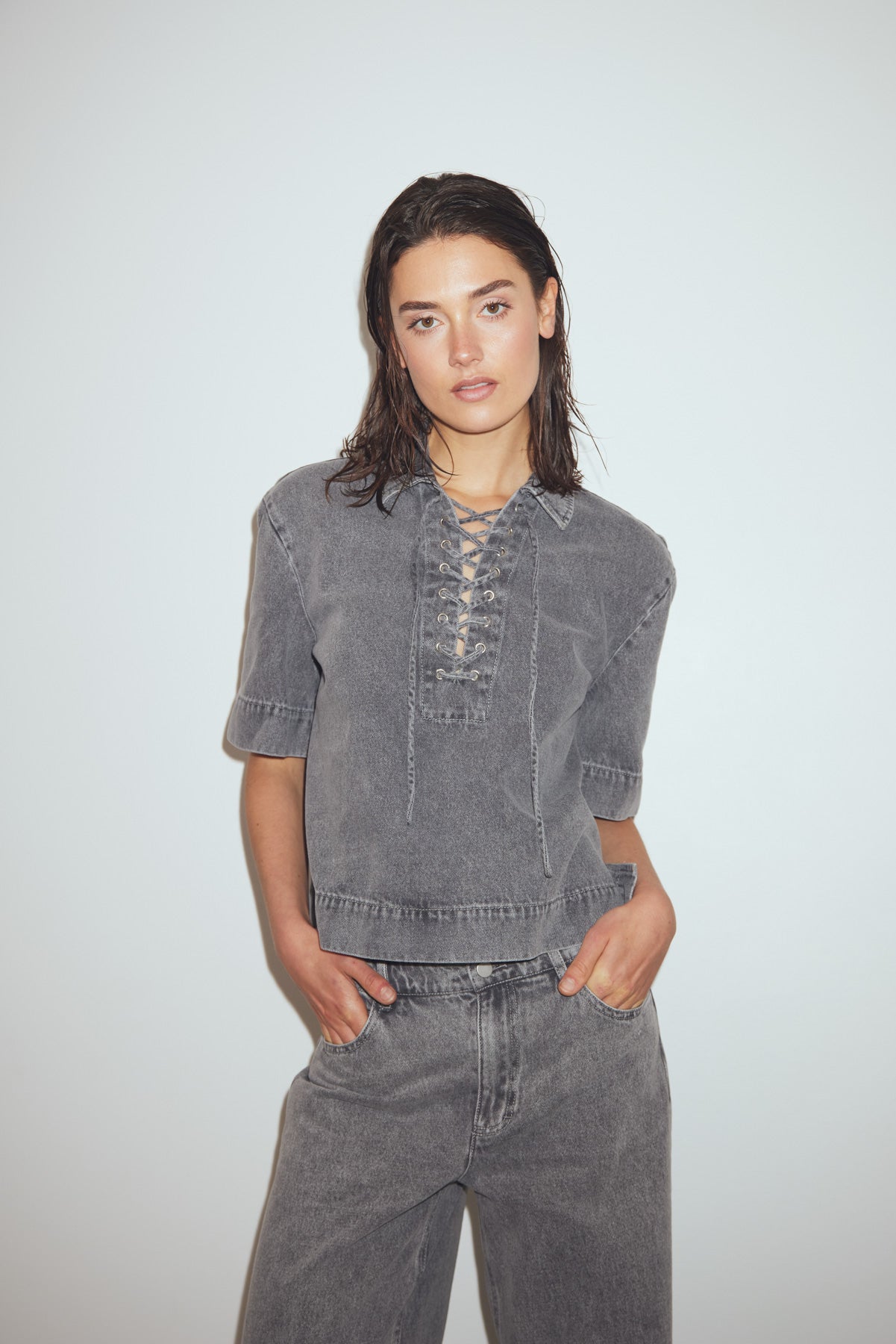 N-Marianna Blouse Grey Wash von Noella