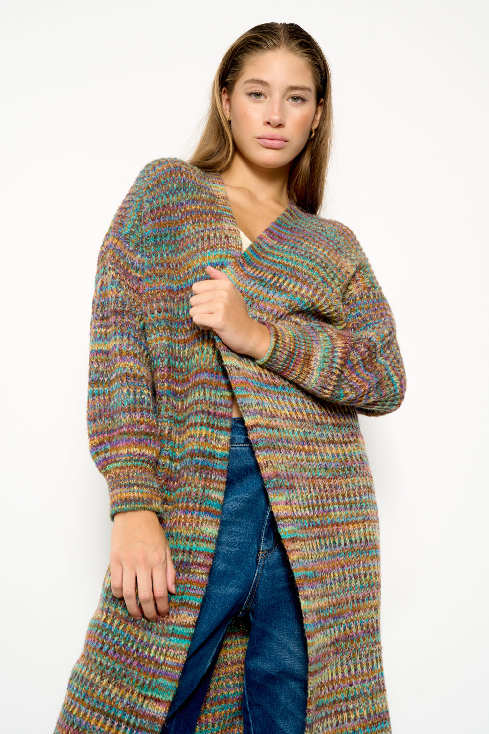 Petra Knit Cardigan Blue/Green Mix von Noella