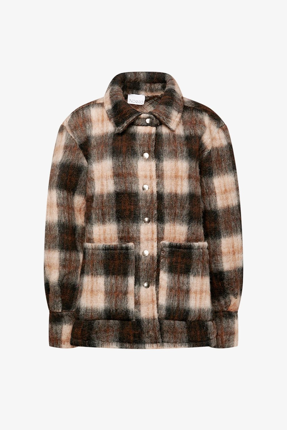 Viksa Brushed Jacket Wool Black/brown Checks von Noella