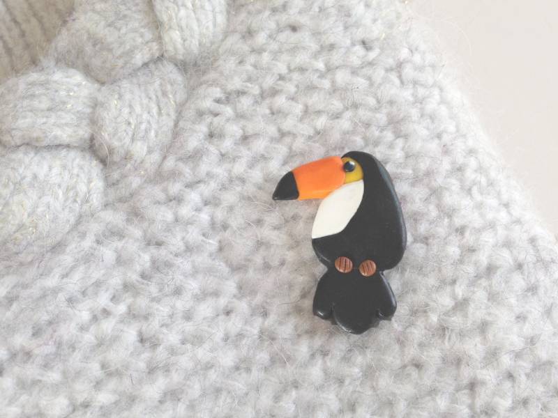 Tukan-Vogelbrosche Aus Fimo-Polymerpaste Tukan-Vogelbrosche Aus Fimo-Polymerpaste von NoemieBerenger