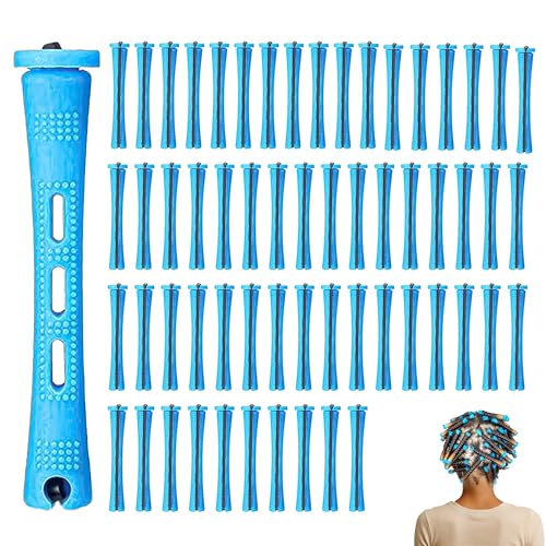 Dauerwellenstäbe, Pin-Up-Dauerwellen-Set, Dauerwellenstäbe mit Gummi, 0,9 cm, Blau, kleine Größe, Lockenwickler für natürliches Haar, langes kurzes Haar, Styling-Werkzeug, Lockenwickler für Damen und Dauerwellenstäbe, Pin-Up-Dauerwellen-Set, Dauerwellenstäbe mit Gummi, 0,9 cm, Blau, kleine Größe, Lockenwickler für natürliches Haar, langes kurzes Haar, Styling-Werkzeug, Lockenwickler für Damen und von Noenaeni