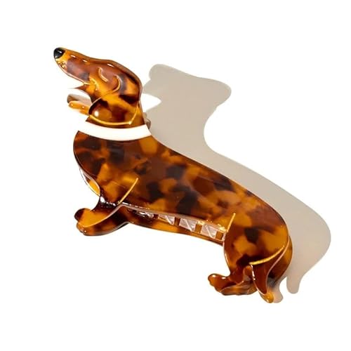 Nordstral Haarklammer Hund Dackel - Haarklammer groß in 8,8 x 4,8 cm, Haarspangen Damen und Haarspangen Mädchen von Nørdstrål