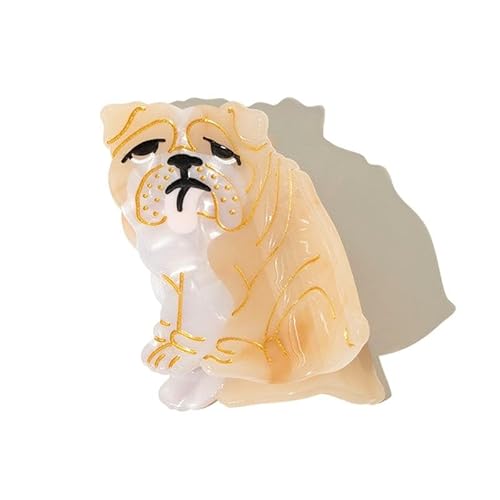 Nordstral Haarklammer Hund Englische Bulldogge - Haarklammer klein in 6,3 x 5 cm, Haarspangen Damen und Haarspangen Mädchen von Nørdstrål
