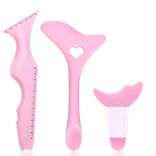 Noerrors Eyeliner-Schablone 3 Stück Flügelspitzen Silikon-Make-up-Werkzeugset Hilfe Wiederverwendbare Augenlidstrich-Schablone Applikator Guide Multifunktionale Lidschatten-Schild-Pads#Pink Noerrors Eyeliner-Schablone 3 Stück Flügelspitzen Silikon-Make-up-Werkzeugset Hilfe Wiederverwendbare Augenlidstrich-Schablone Applikator Guide Multifunktionale Lidschatten-Schild-Pads#Pink von Noerrors