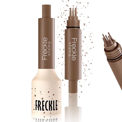 Noerrors Freckle Stamp Pen, Wasserdichte Fake Freckles Tattoo Magische Lebensechte Schnell trocknende Lang anhaltende Hellbraun Gefälschte Sommersprossen-Farbe Frauen Mädchen Make-u #04 Karamell von Noerrors