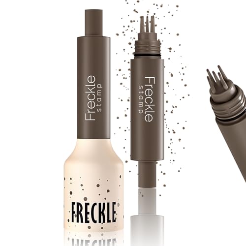 Noerrors Freckle Stamp Pen, Wasserdichte Falsche Sommersprossen Tattoo Magie Realistisch Schnell Trocknend Lang anhaltend Braun Faux Freckle Flecken Tönung Frauen Mädchen Make-up #01 Eschenkastanie von Noerrors