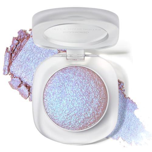 Noerrors Holografische Chamäleon Lidschatten-Palette, Cream-to-Powder-Duochrome-Farbwechsler-Glitzer-Iridisierender Highlighter Funkelnder Lidschatten Lila Meeresjungfrau Gesichts-Illuminator-Make-up von Noerrors