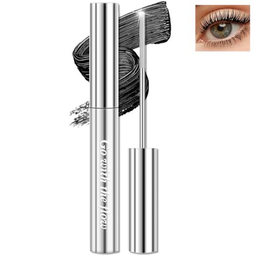 Noerrors Metall-Mascara, waschbarer Eisen-Wimpernstab, 3D-Curling, extra schlanker feiner Volumenpigment-Langwimpern, pinsellose Bürste, wasserfestes lang anhaltendes Wimpern-Make-up #Schwarz von Noerrors