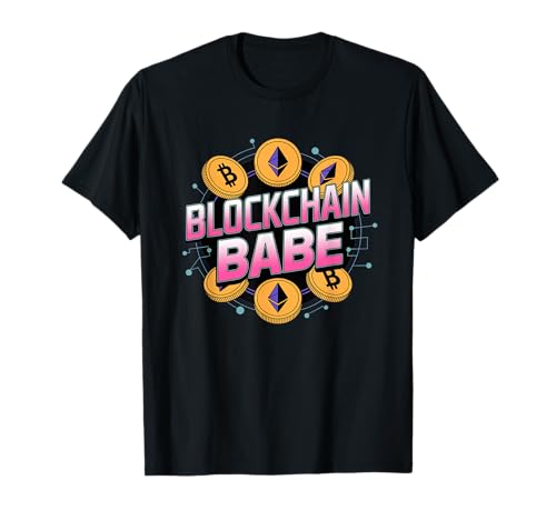Blockchain Babe Girl Krypto Liebhaber, Bitcoin Blockchain Krypto T-Shirt von Noether Sym crypto