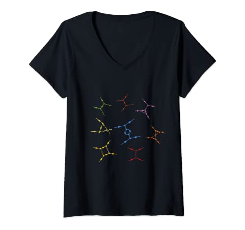 Damen Quantenphysik Feynman Diagramme, Physik und Wissenschaft Grundlagen T-Shirt mit V-Ausschnitt von Noether Sym