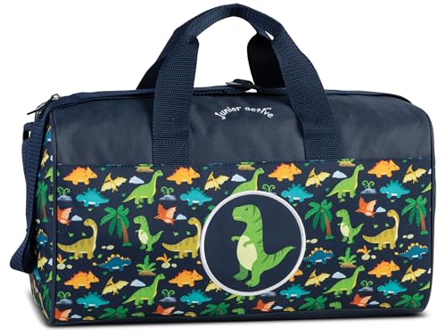 Kinder Sporttasche Reisetasche Für Mädchen und Jungen Fabrizio Weekender Kinder Dino Duffel Bag (M1, M2) von Noey & Lou
