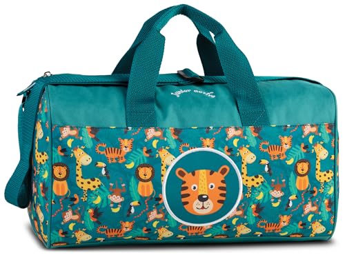 Kinder Sporttasche Reisetasche Für Mädchen und Jungen Fabrizio Weekender Kinder Dschungel Duffel Bag (M2, M2) von Noey & Lou