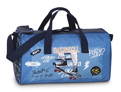 Kinder Sporttasche Reisetasche Für Mädchen und Jungen Fabrizio Weekender Kinder Duffel Bag (M7, M2) von Noey & Lou