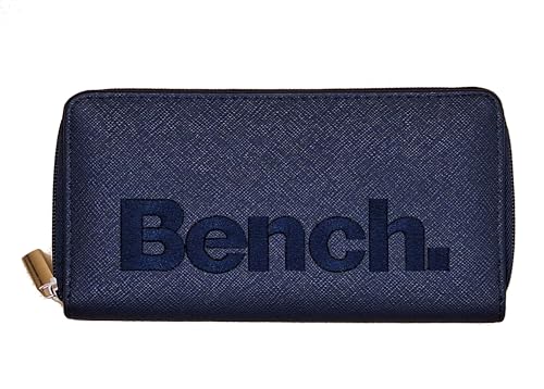 Noey & Lou Bench Damen Geldbörse XXL Portemonnaie Große Brieftasche Reißverschluss Clutch Münzörse (Blau) von Noey & Lou