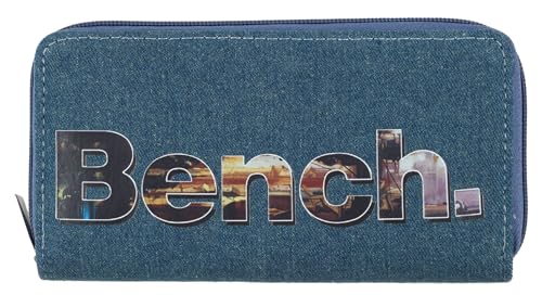 Noey & Lou Bench Damen Geldbörse XXL Portemonnaie Große Brieftasche Reißverschluss Clutch Münzörse (Denim) von Noey & Lou